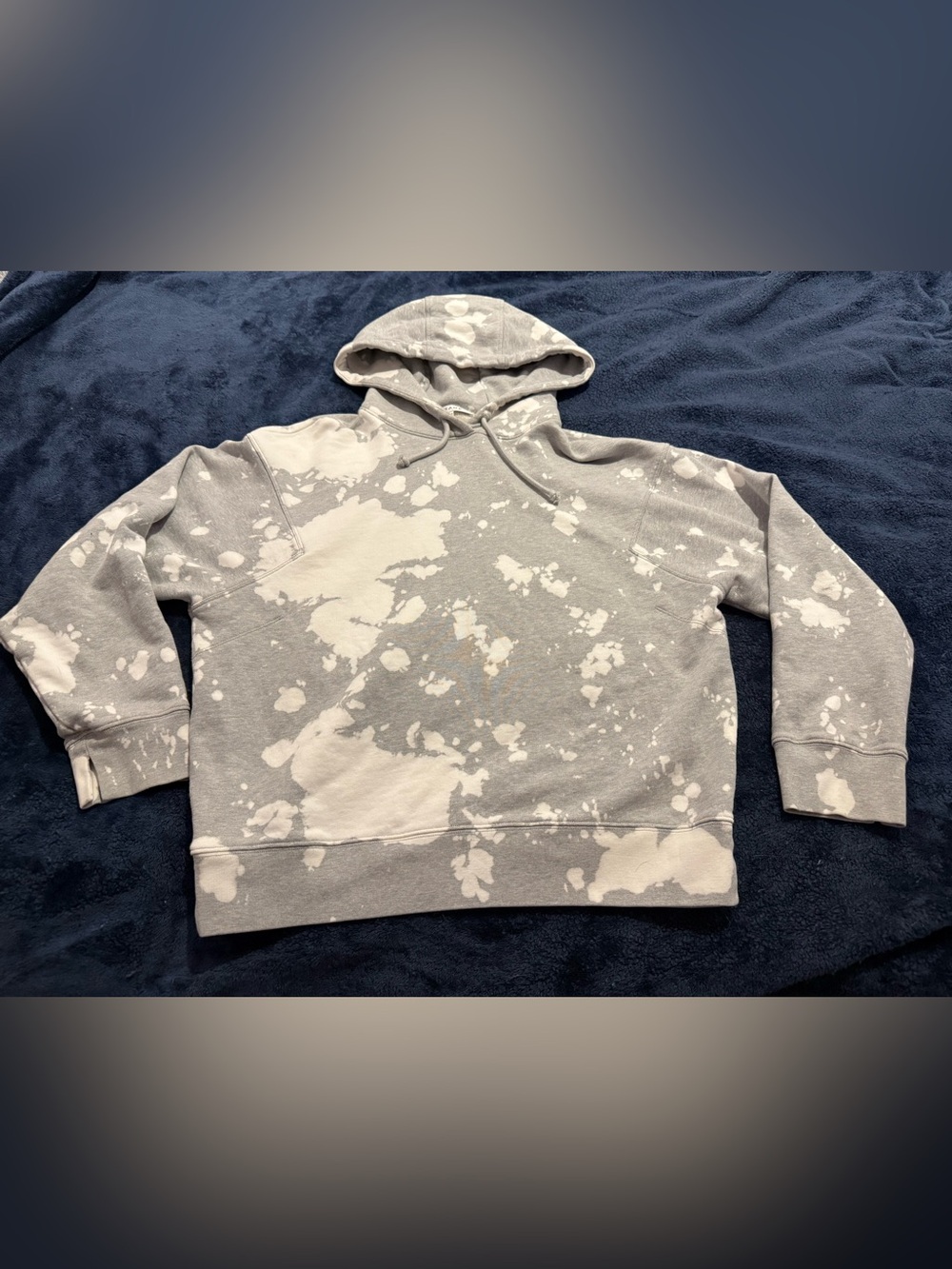 Frame Denim Gray Hoodie with White Splatter